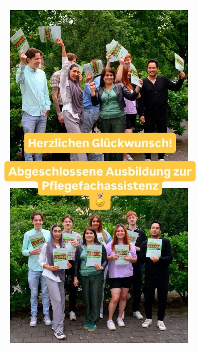 Herzlichen Glückwunsch an alle Auszubildenden der Pflegefachassistenz! Unser vierter Ausbildungsgang hat erfolgreich die letzte Prüfung bestanden. 🏅

Wir wünschen allen viel Spaß und Erfolg im weiteren Berufsleben und freuen uns ganz besonders, die im Team begrüßen zu können, die ihren Weg bei den SBK weiter fortsetzen.

#ausbildung #karriere #pflegefachassistenz #pflege #zukunft #perspektive #seniorenheim #alltagshelden #heldendesalltags #systemrelevant #sbkköln #sozialbetriebeköln #köln #kommpflege